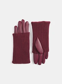 Gants à empiècement en tricot