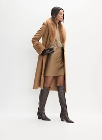 Metallic Vegan Leather Skirt