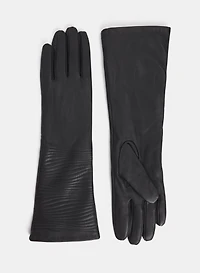 Wave Stitch Vegan Leather Gloves