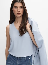 Sleeveless V-Neck Blouse