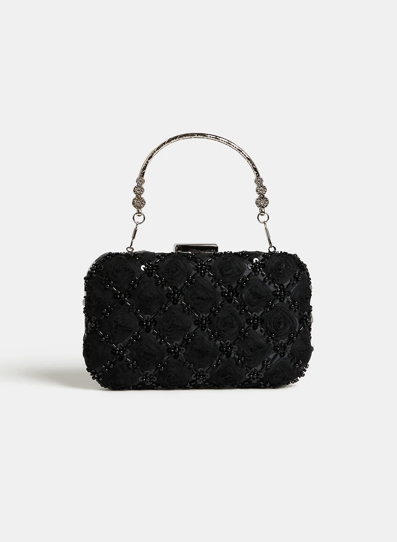 Mesh Rosette Clutch