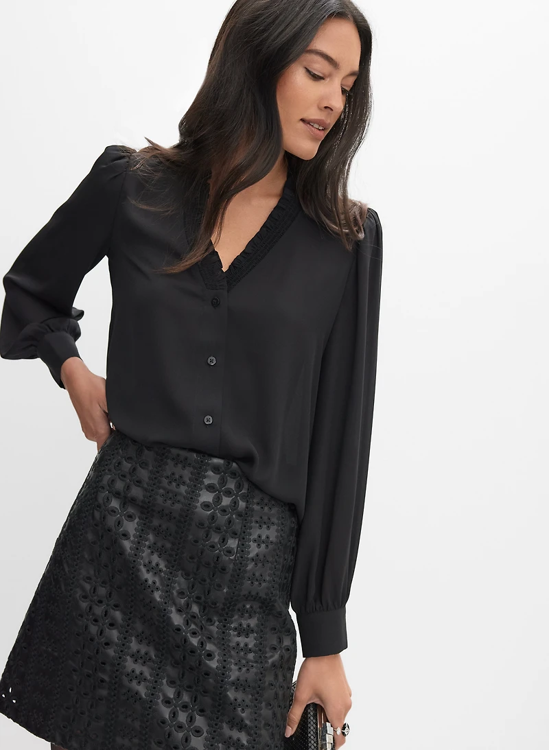 Blouse boutonnée en chiffon