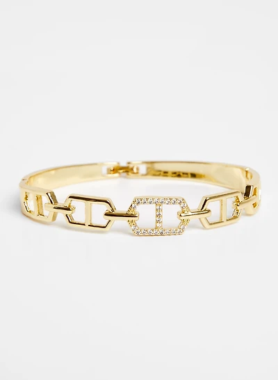 Bracelet rigide à détail de cristaux  