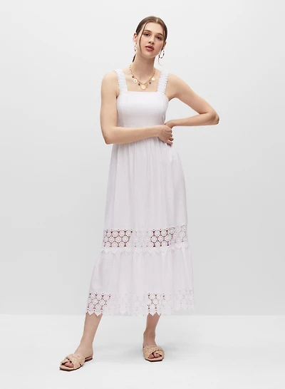 Tiered Crochet Detail Maxi Dress