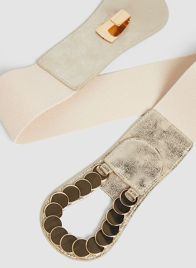 Horseshoe Buckle Elastic Belt