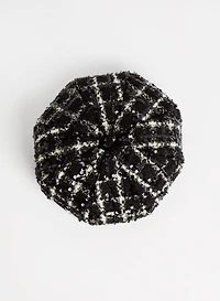 Sequined Tweed Beret
