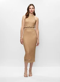 Robe en tricot pointelle à col licou