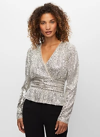 Sequin Peplum Top