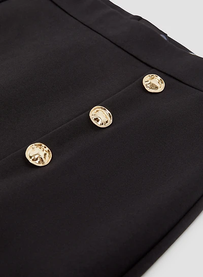 Button Detail Pencil Skirt