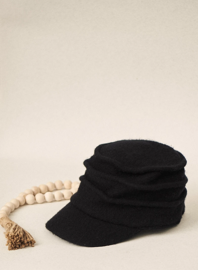 Pleated Wool Cap