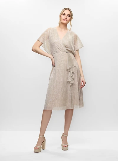 Joseph Ribkoff - Metallic Wrap-Style Dress