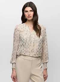 Paisley Split Neck Blouse