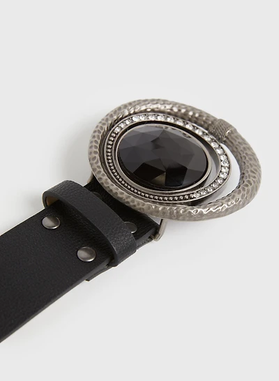 Faceted Stone Buckle Belt