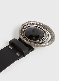 Faceted Stone Buckle Belt