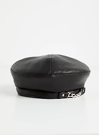 Vegan Leather Beret