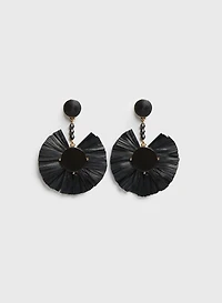 Raffia Fringe Pendant Earrings