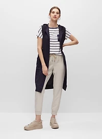 Stripe Print Shell Pocket Tee