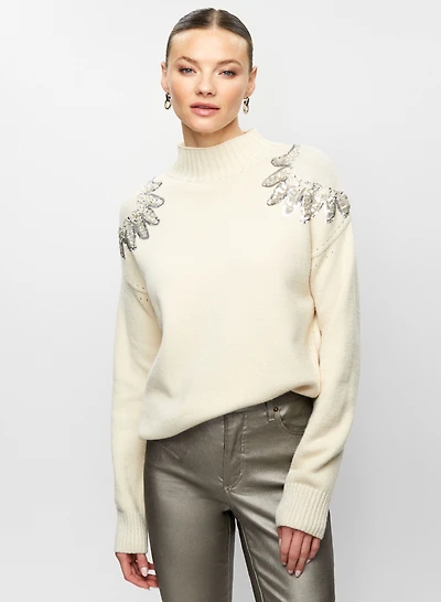 Sequin Motif Sweater