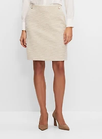 Jupe en tissu bouclé à détail bouton