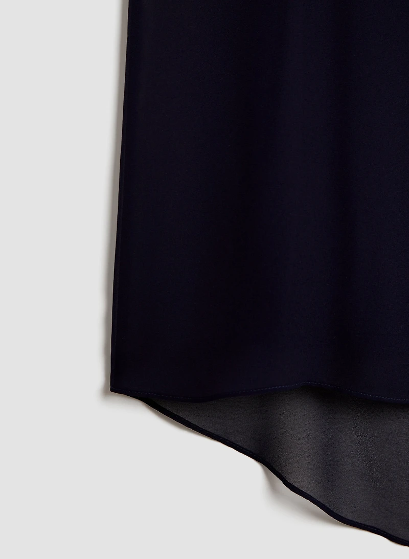 Drop Shoulder V-Neck Blouse