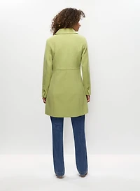 Button Front Tricotine Trench Coat