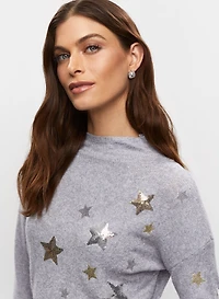 High-Low Star Detail Sweater