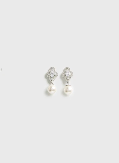 Pearl Cubic Zirconia Earrings