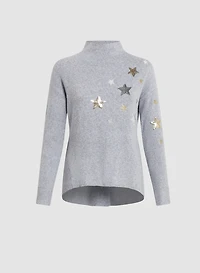 High-Low Star Detail Sweater
