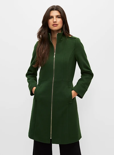 Manteau en mélange de laine extensible