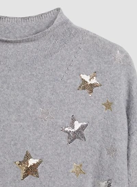 High-Low Star Detail Sweater