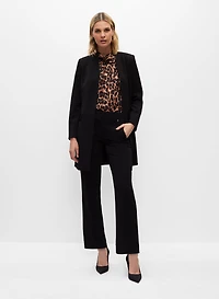 Vegan Leather Trim Redingote