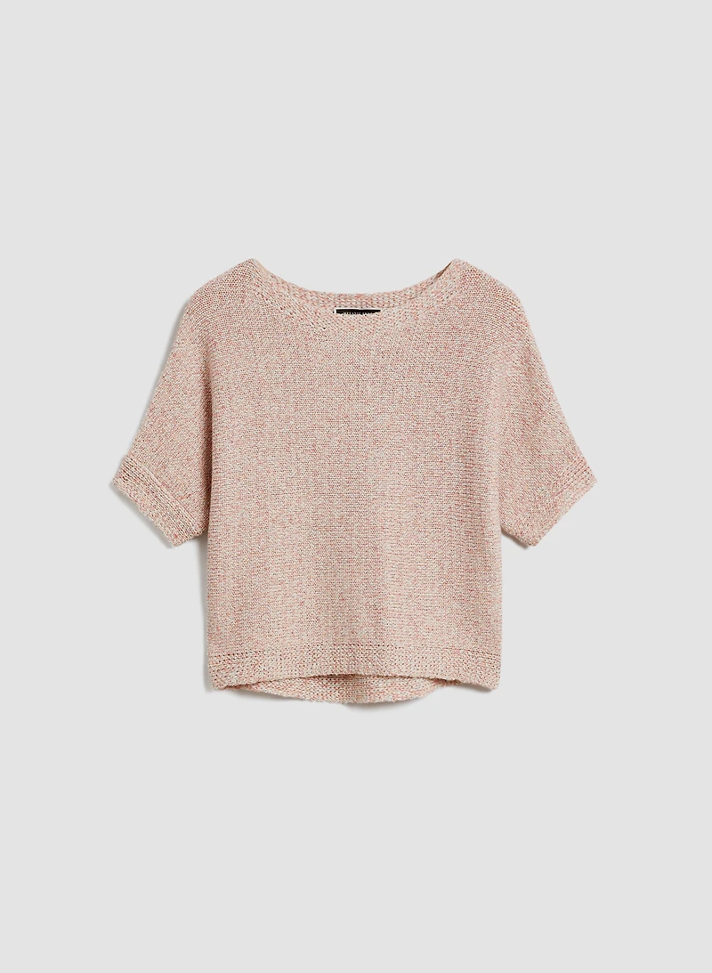 Pull court marbré à manches 3/4