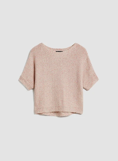 Pull court marbré à manches 3/4