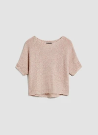 Pull court marbré à manches 3/4
