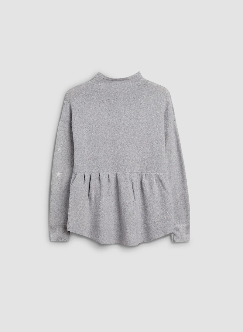 High-Low Star Detail Sweater