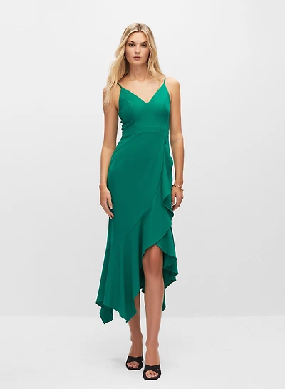 Robe longue à ourlet asymétrique