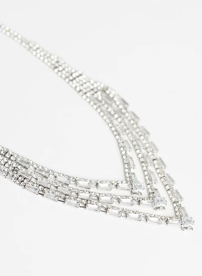 Triple Row Crystal Necklace