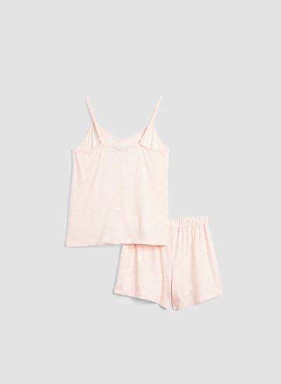 Ensemble pyjama short et haut à fleurs