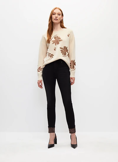 Frank Lyman - Rhinestone Cuff Slim Leg jeans