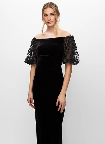BA Nites - Robe en velours et manches maille