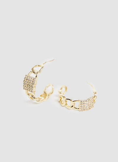 Chain Link Hoop Earrings