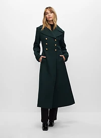 Manteau long en laine mélangée