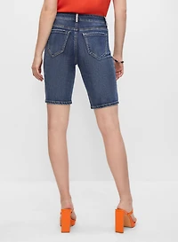 Rhinestone Detail Bermuda Denim Shorts