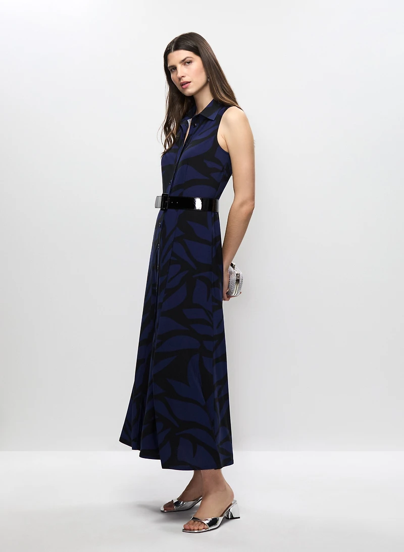 Belted Maxi Shirt Dress