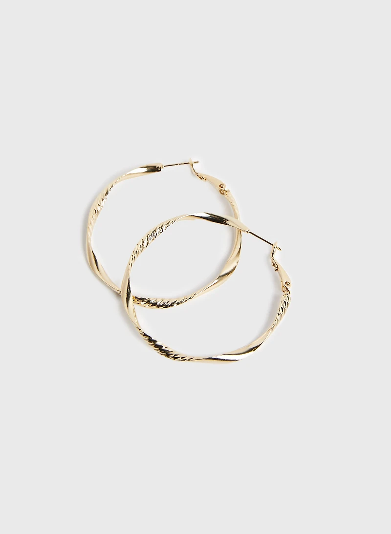 Texture Twist Hoop Earrings