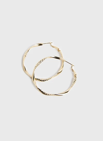 Texture Twist Hoop Earrings