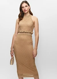 Robe en tricot pointelle à col licou