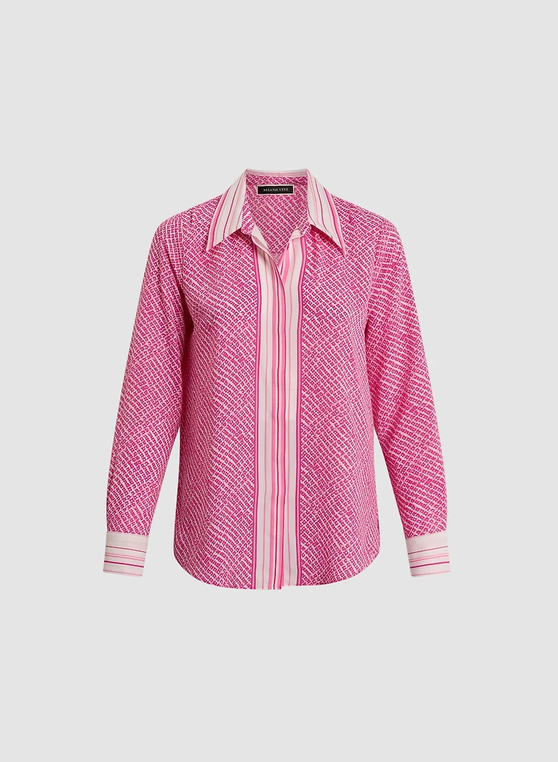 Printed Button-Down Blouse