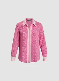 Printed Button-Down Blouse