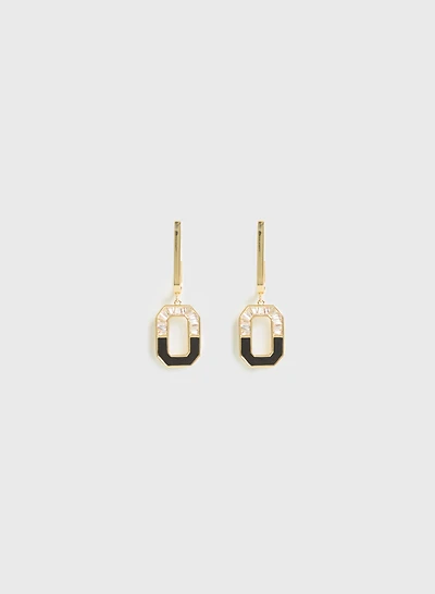 Boucles d'oreilles pendantes en zircone cubique